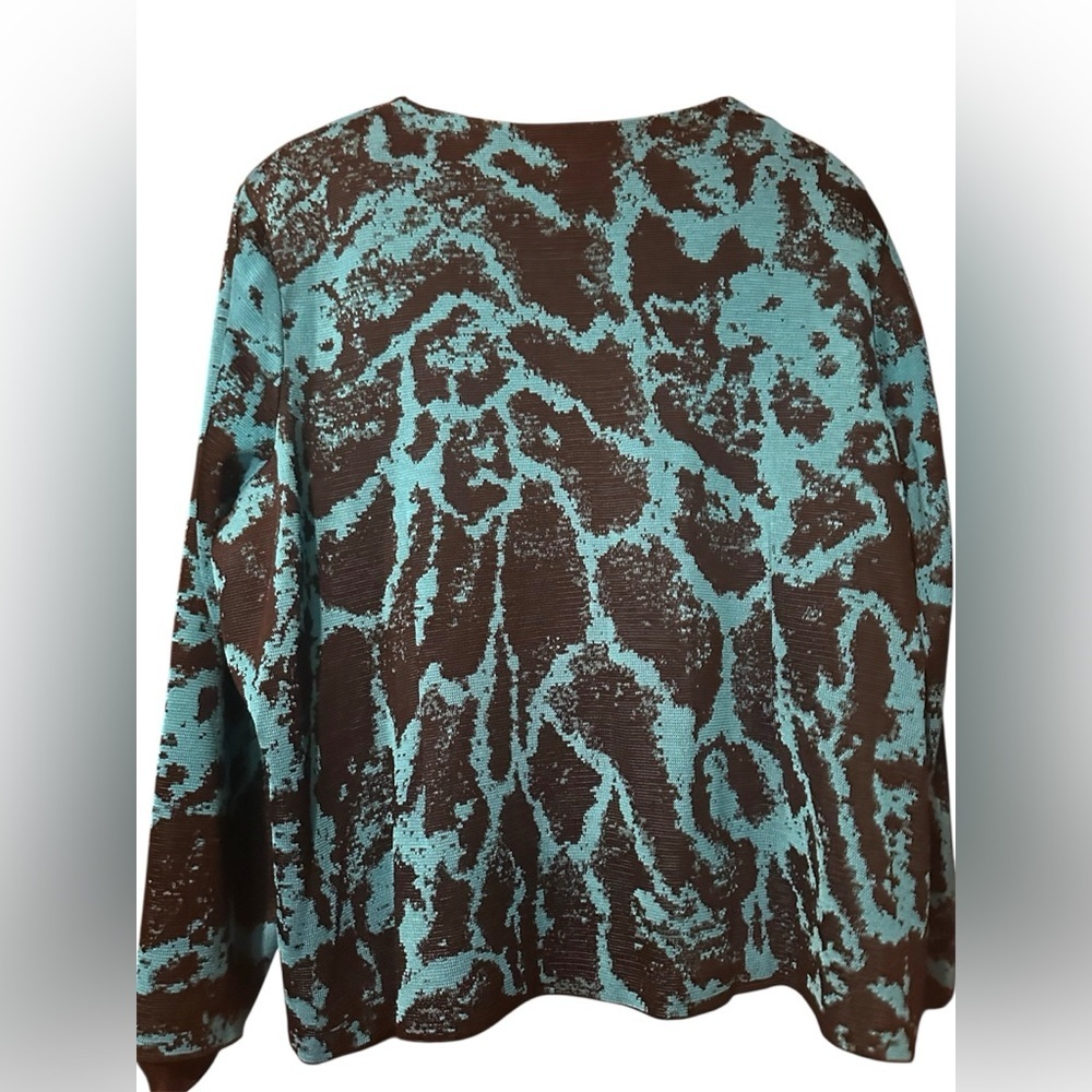 Ming Wang Blue and Black Blazer with Abstract Pattern - Picture 4 of 5